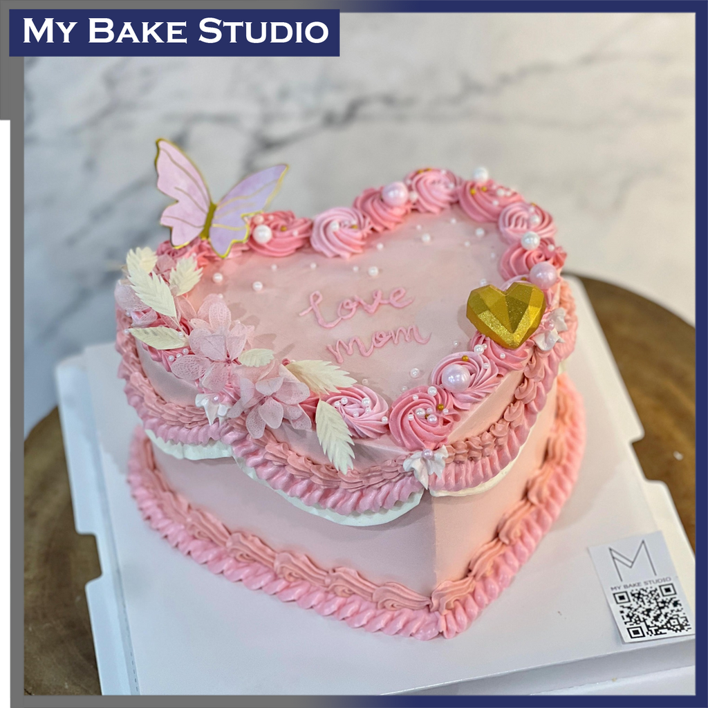 Butterfly Heart Cake