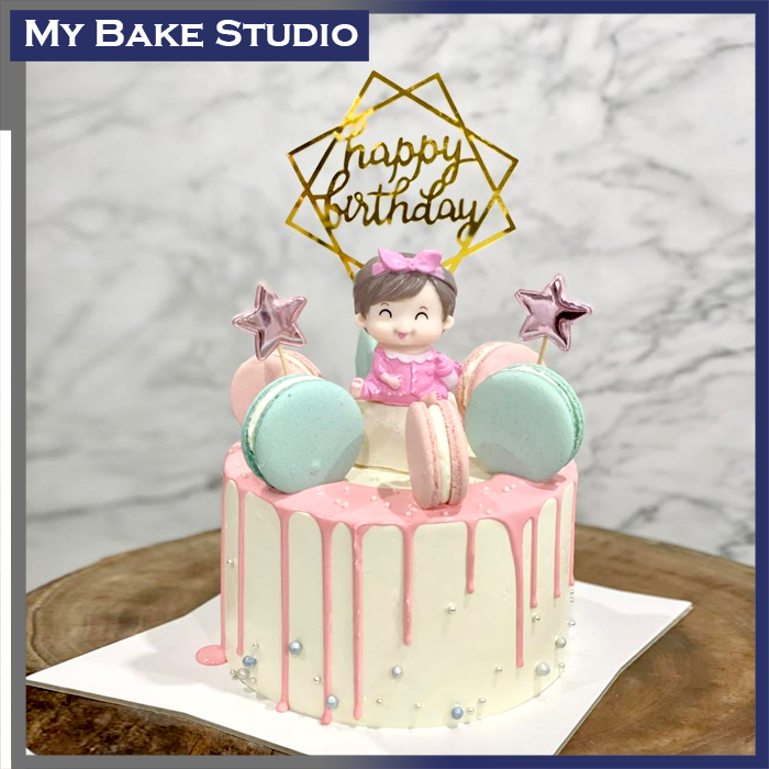 Baby Girl Drip Cake