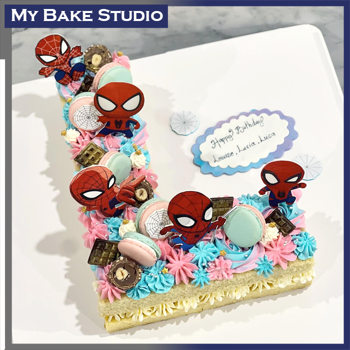 Monogram Spidy Cake