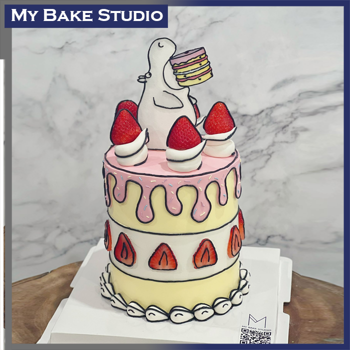 2D Hippo Berries Cake