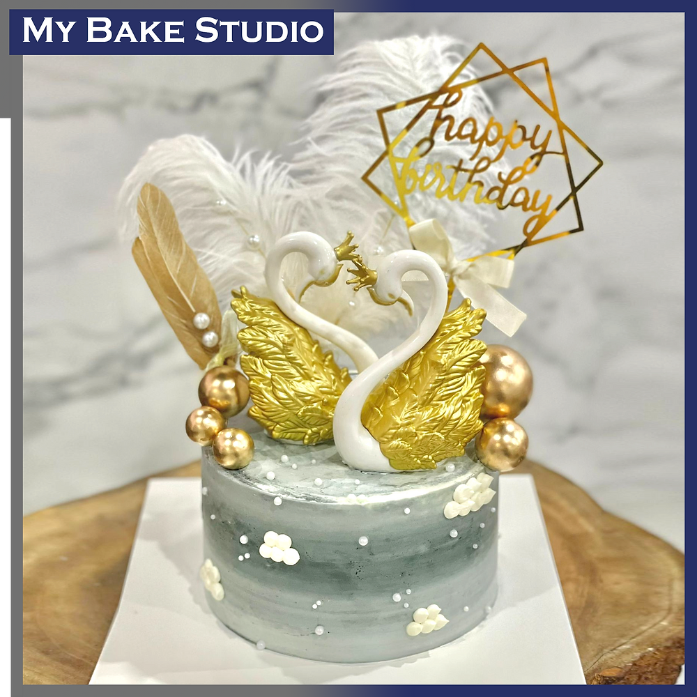 Golden Swan Cake